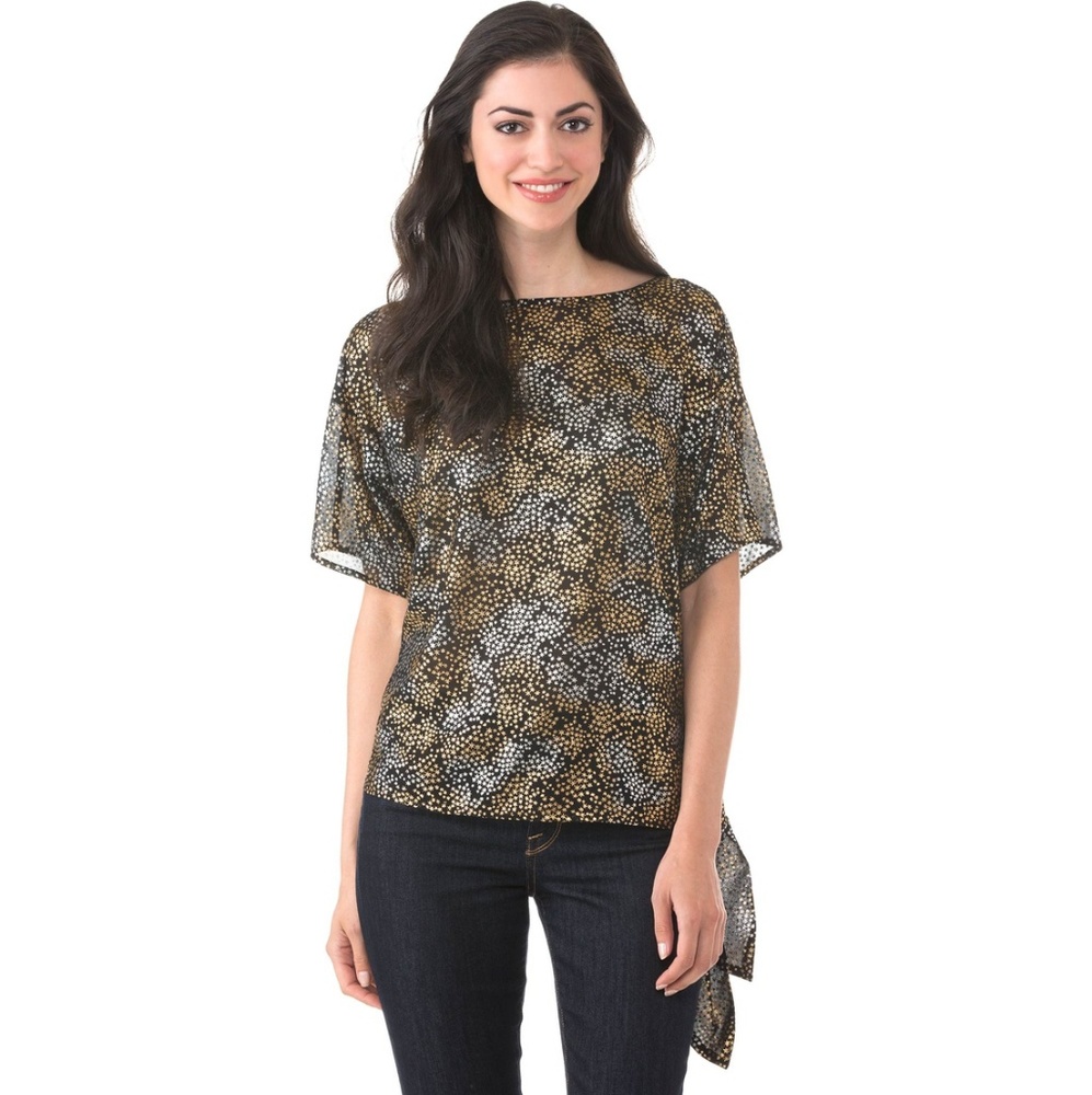 NWT Michael Kors silver/gold blouse XS